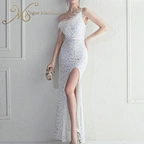white sequin dress