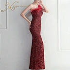 red sequin dress